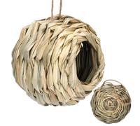 Hummingbird House - Natural Straw Nesting Box, Handmade Woven Bird Hut, Eco Friendly Breeding Shelter | Weatherproof Hibiscus Grass Roosting Pocket, Hanging Birdhouse For Outside Garden Trees