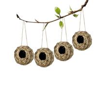 Hummingbird House Set Hanging Bird House Woven Bird Nesting Boxes for Outside 4PCS, bird houses for garden