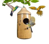 Hummingbird House,Wooden Hummingbird House,Garden Outdoor Hanging Wooden Bird Feeder Hummingbird House, Humming Bird Houses for Gardening Gifts Home Decoration