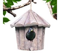 Hummingbird House,Wooden Nesting Retro Decor,Small Humming Bird Houses for Outdoor - for Sparrow Wren Finch Parakeet Bluebird Window Tree Outdoor Garden Yard