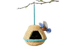 Hummingbird Houses for Nesting, Hand Woven Hangable Nesting, Bird Hut, for Garden Finch African Grey Macaw Canary Lovebird Cockatiel Conure