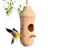 Hummingbird Houses Outdoor, Wooden Hummingbird House | Hummingbird Feeder Bird Nest | Outdoor Bird Houses with Rope, Wooden Hummingbird Nest May Garden Decoration