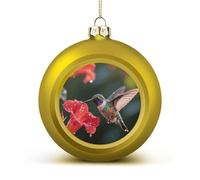 Hummingbird Hover Christmas Ball Ornaments - Shatterproof Plastic Vintage Rustic Xmas Tree Decorations Pendant for Family Holiday Wedding Party Xmas Hanging Decoration