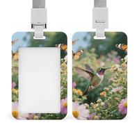 Hummingbird Id Badge Holder Retractable Badge Holders Heavy Duty Plastic Id Card Holder with Lanyard Waterproof Name Tag Sleeve for Nurses, Teachers, Office Professionals