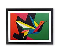 Hummingbird In Abstract Vol.1 H1022 Framed Print for Living Room Bedroom Home Office Décor, Wall Art Picture Ready to Hang, Black A3 Frame (46 x 34 cm)
