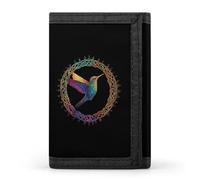 Hummingbird in an Intricate Celtic Frame Casual Mens Credit Card Holder Wallets for Women Slim Durable Purse with ID Window