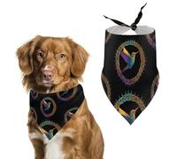 Hummingbird in An Intricate Celtic Frame Cute Dog Bandana Triangle Adjustable Washable Cat Scarf Pet Accessories