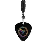 Hummingbird in An Intricate Celtic Frame Fashion Guitar Picks Necklace Music Jewellery Personalized Pendant