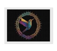 Hummingbird in an Intricate Celtic Frame Full Square Drill Diamond Art Kits Accessories Painting Craft Home Wall Decor