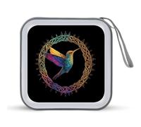 Hummingbird in an Intricate Celtic Frame Portable CD Case Holder 48 Capacity Travel DVD Storage Boxs Wallet Bag