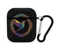 Hummingbird in An Intricate Celtic Frame Slim Compatible with Airpod Case Protective Hard Cover Skin Shockproof