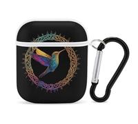 Hummingbird in An Intricate Celtic Frame Slim Compatible with Airpod Case Protective Hard Cover Skin Shockproof