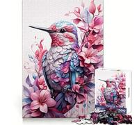 Hummingbird in Bloom 1000 Piece Jigsaws for Teenagers Puzzle Reason Skill Fine Thick Happy Challenge Table Accent (50x75cm)