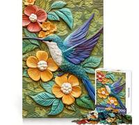 Hummingbird in Bloom Jigsaw 1000 Pieces for Teenagers Logic Skill Precise Edge Family Bond Ideal Decor (38x52cm)
