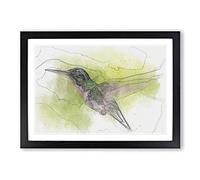 Hummingbird in Costa Rica in Abstract Framed Print | A2 Black Framed Wall Art | Ready to Hang | Abstract Fantasy Picture | Living Room Bedroom Lounge Office