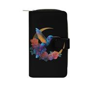 Hummingbird in Moon Funny Wallet Credit Card Holders Large Handheld Coin Pockets Bag