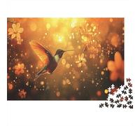 Hummingbird Jigsaw Puzzles Puzzles for Adults Kids. 1000 Piece Hummingbirds in The Garden Whimsical Challenge Toy Educational Game Home Decoration for Educational Games Gifts 1000pcs (75x50cm)