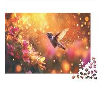 Hummingbird Jigsaw Puzzles Puzzles for Adults Kids. 1000 Pieces Hummingbirds in The Garden Whimsical Challenge Toy Educational Game Home Decoration for Educational Games Gifts 1000pcs (75x50cm)