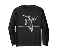 Hummingbird Line Art Birdwatcher Long Sleeve T-Shirt