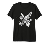 Hummingbird Line Art Birdwatcher Premium T-Shirt
