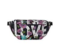 Hummingbird Love Tropical Palm Tree Leaves Flowers Chest Shoulder Bags Crossbody Bag, Waistpack for Runner Workout Hiking Cycling Travelling