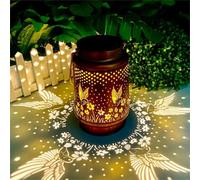 Hummingbird Metal Solar Lantern Hanging Light Outdoor Garden Pathway Table Decor