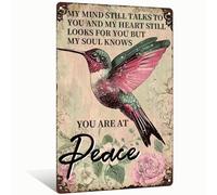 Hummingbird Metal Tin Sign My Mind Still Talks to You Retro Vintage Bird Wall Decor Home Bedroom Bar Cafe Living Room 8x12 Inch (2580)
