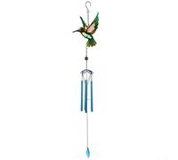 Hummingbird Metal Wind Chime with Bell for Garden and For Home Decoration, Easy to Hang Outdoor Indoor Metal Ornament with S Hook (D)