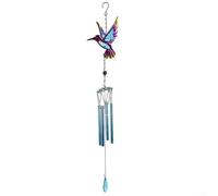 Hummingbird Metal Wind Chime with Bell for Garden and For Home Decoration, Easy to Hang Outdoor Indoor Metal Ornament with S Hook (C)