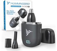 Hummingbird MK12 Ear & Nose Hair Trimmer for Men - Compact Precision Detailer for Nose, Ears, Eyebrows & Sideburns, Portable, Waterproof, USB C Rechargeable, LED Display