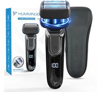 Hummingbird MK7 Premium Foil Face Shaver, Four Blade Foil & Stubble Trimmer, Electric Razor for Men, Waterproof Wet & Dry Shave, Cordless USB-C Rechargeable, LED Display, Travel Case Included