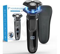 HUMMINGBIRD MK8 Premium Rotary Face Shaver, Rechargeable Wet & Dry Electric Shaver with Pop-up Trimmer, Electric Razor for Men, Waterproof, Cordless USB-C Rechargeable, LED Display, Travel Case