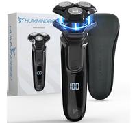 HUMMINGBIRD MK8 Premium Rotary Face Shaver, Rechargeable Wet & Dry Electric Shaver with Pop-up Trimmer, Electric Razor for Men, Waterproof, Cordless USB-C Rechargeable, LED Display, Travel Case