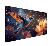 Hummingbird Mouse Pad Large 90x40cm, Black Gaming Mouse Pad Waterproof Desk Mat with 3MM Stitched Edges, Non-Slip Rubber Base Mousepad Computer Accessories for Gaming, Office, Home, Gifts -lsy26032O