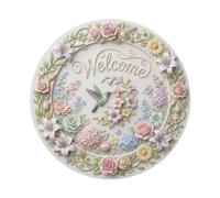 Hummingbird Nectar Welcome Floral Haven Metal Tin Sign