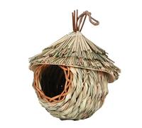 Hummingbird Nest - Bird Nest Grass Wicker, Nesting Box Robin For Hanging, Natural Reed Grass Birds Hut, Handcrafted Hut For Birds Lover, Garden Decorations, Backyard Birding And Wildlife