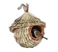 Hummingbird Nest House - Dry Reed Grass 15 x 19 cm | Handmade Bird Hut Natural Garden Decoration | Environmentally Friendly Nesting Accessories for the Backyard for Bird Lovers, Animal Watching and Ou