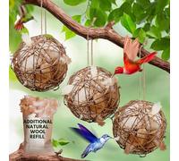 Hummingbird Nesters - Bird Nesting Material Holder for Wild Birds - Humming Bird House Materials Gifts for Bird Watching Nature Lovers - Refillable Outdoor Bird Nesting Station to Build a Nest