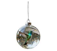 Hummingbird Ornaments For Christmas Tree, Nature’s Birds Crystal Glass Ornament Set, Hummingbird Crystal Glass Ball Christmas Ornament, Festival Decor Gift For Women, Men