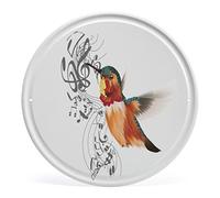Hummingbird painting notes Round Vintage Metal Tin Signs Animal Yard Garden decorations Hummingbird Wall Art Print Bird Home Decor Exotic Bird Farmhouse Office Store Pubs Club Gift 30cmx30cm