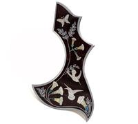 Hummingbird Pickguard For Gibson Acoustic Guitar - Self-Adhesive 2mm Thick Scratch Plate with Abalone Inlay - Universal 43-Inch Folk Acoustic Guitar Protection Plate - with 3M Backing (Right hand)