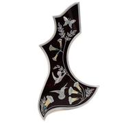 Hummingbird Pickguard For Gibson Acoustic Guitar - Self-Adhesive 2mm Thick Scratch Plate with Abalone Inlay - Universal 43-Inch Folk Acoustic Guitar Protection Plate - with 3M Backing (Left hand)