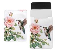 Hummingbird Pink Rose Laptop Sleeve 13.8x10.2in Laptop Case Bag Dutch Celvet Lining Computer Bag Cover