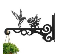 Hummingbird Plant Hanger | Iron, 10in X 5.9in, Rustproof | Wall Mount Metal Hook For Hanging Plants, Bird Feeder, Wind Chime, Lantern | Decorative Outdoor Garden