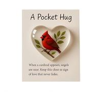 Hummingbird Pocket Hug,A Pocket Hug - Heart-Shaped Memorial Token,Bee Pockets Hugs,Mini Acrylic HugS Token with Encouragement Card,Sympathy Keepsake for Remembrance,for Friends Family and Loved Ones