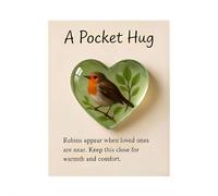 Hummingbird Pocket Hug,Bee Pockets Hugs,Heart-Shaped Memorial Token with Comfort Card,Sympathy Keepsake for Remembrance,Cute Heart Hummingbird Ornaments for Friends,Family