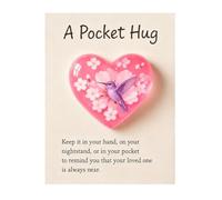 Hummingbird Pocket Hug,Mini Acrylic Heart-Shaped Memorial Token with Sympathy Hummingbird Keepsake Card,Cute Heart Sympathy