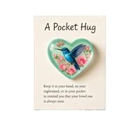 Hummingbird Pocket Hug, Warm Heart-Shaped Comfort Pocket Hug with Sympathy Card, Bereavement Keepsake for Loss, Encouragement Gift for Grieving Friends & Family (A03)