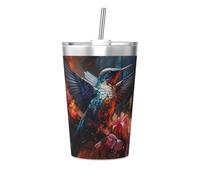 Hummingbird Printing conical Straw Thermos Cup, Insulated Straw Cup, Perfect for Gym use or Taking with You
