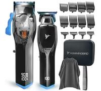 HUMMINGBIRD Pro Series Hair Clippers and Trimmer Set - 9,000 RPM Brushless Motor, DLC Blade, Zero-Gapped T-Blade Trimmer, Cordless USB-C Rechargeable, Super Torque, Carry Case, Professional Barber Kit